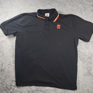 Burger King Polo Shirt Mens XL Black Uniform Workwear Short Sleeve Restaurant